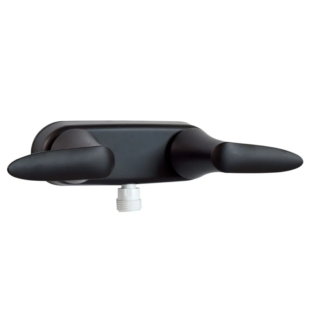 PF223703 – VALTERRA LLC Shower Control Valve, 2 Valve Single Piece Wall Mount 4 Inch 2 Lever Handles Matte Black Plas...